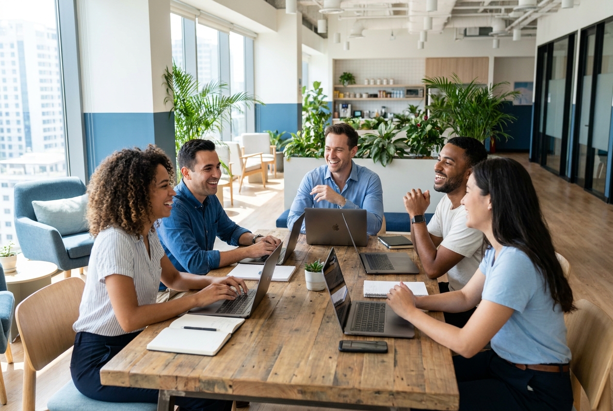 Equipe VARITUS reunida no escritório
